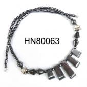 Hematite Teeths Pendants Beads Stone Chain Statement Bib Choker Fashion Necklace